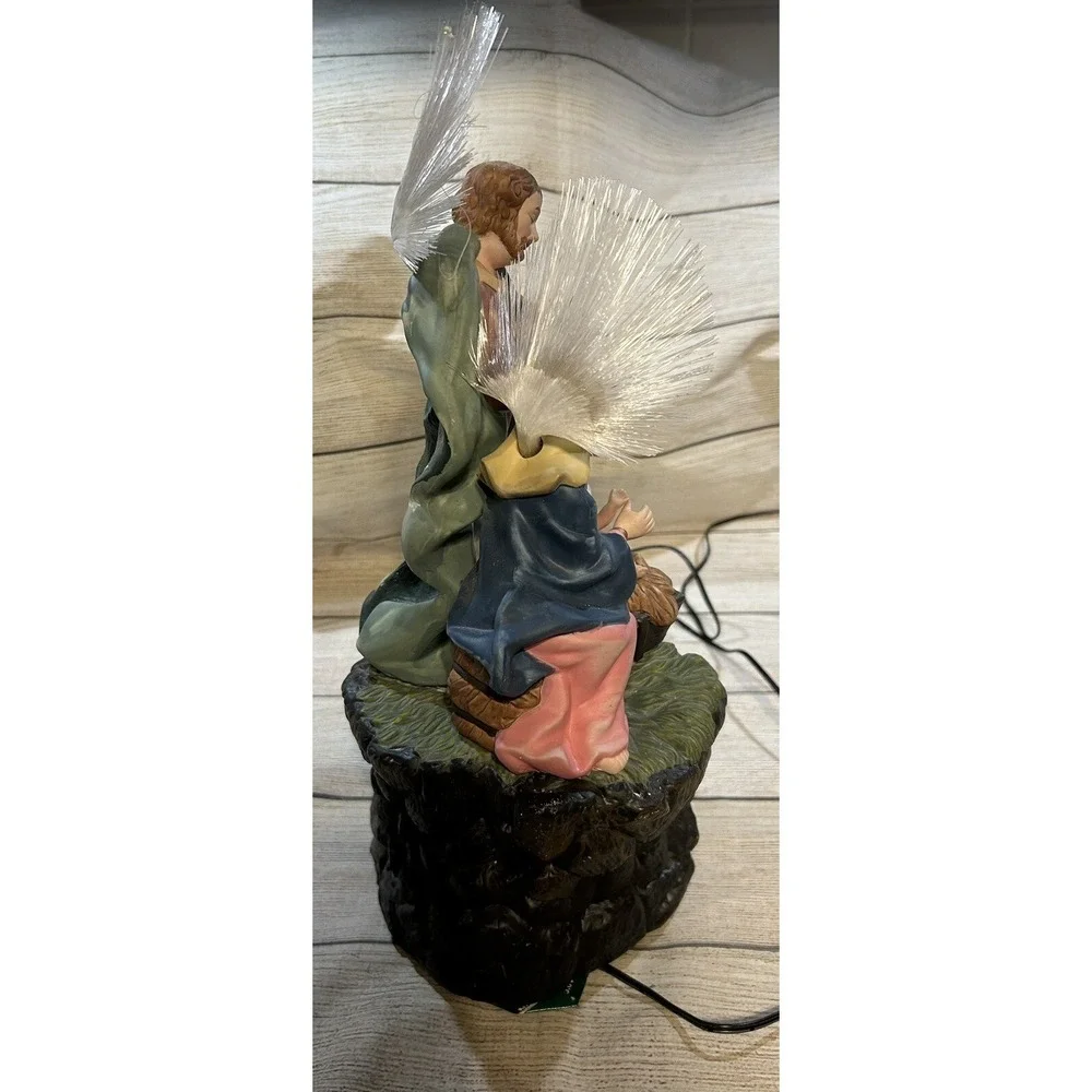 Vintage Mega Bright Sight Sation Fiber Optic Color Changing Nativity w/Box VIDEO